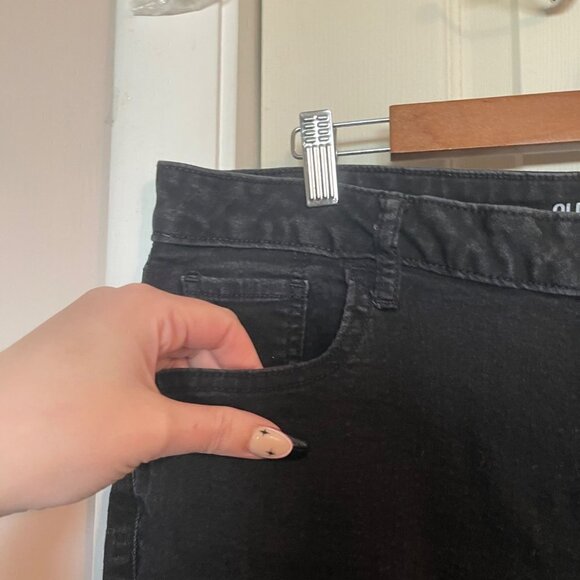 Old Navy Womens Black Distressed Mid-Rise Rockstar Skinny Jeans Plus Size 20 - Picture 4 of 8